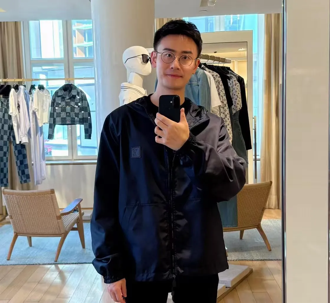 Louis Vuitton/Louis Vuitton leather stamp logo dark pattern jacquard double-sided jacket